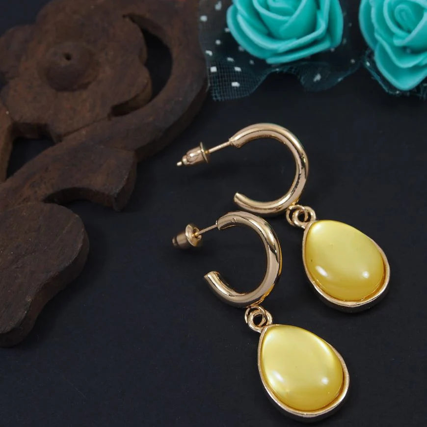 Gold Plated Multi Color Drop Earring