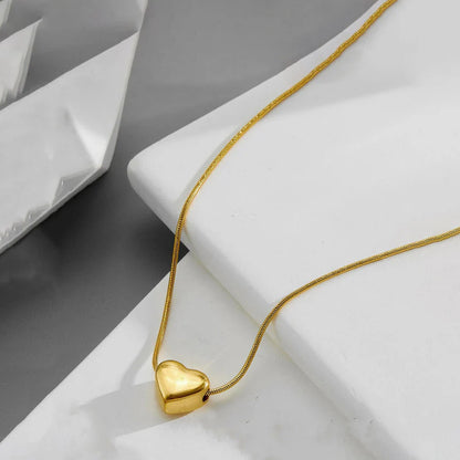 Gold-Plated Anti Tarnish Heart Themed Pendant - Solid Heart