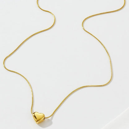 Gold-Plated Anti Tarnish Heart Themed Pendant - Solid Heart