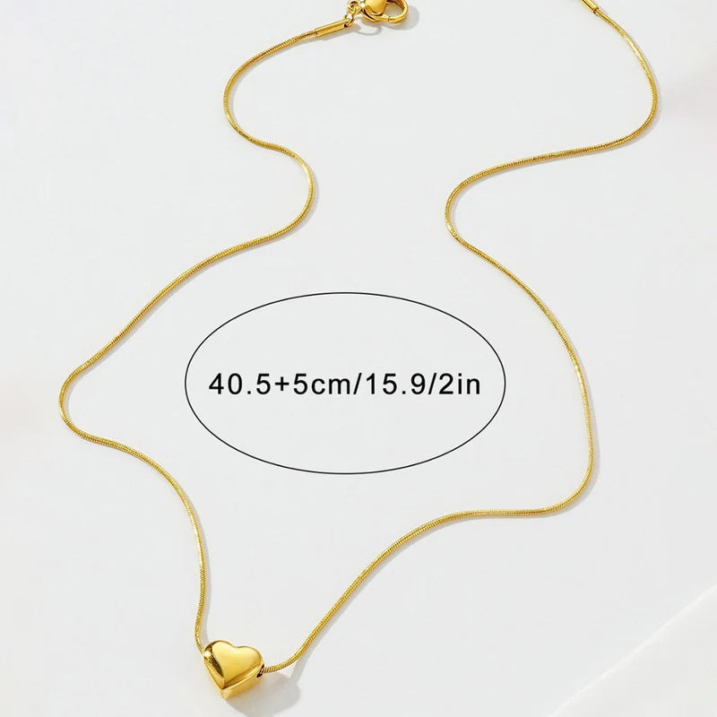 Gold-Plated Anti Tarnish Heart Themed Pendant - Solid Heart