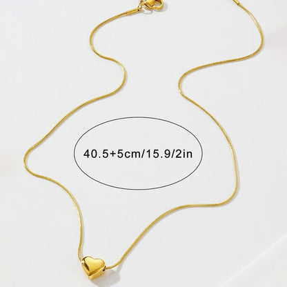 Gold-Plated Anti Tarnish Heart Themed Pendant - Solid Heart