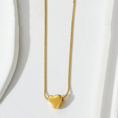 Gold-Plated Anti Tarnish Heart Themed Pendant - Solid Heart