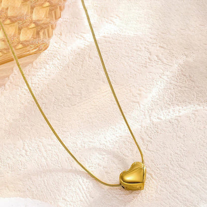 Gold-Plated Anti Tarnish Heart Themed Pendant - Solid Heart