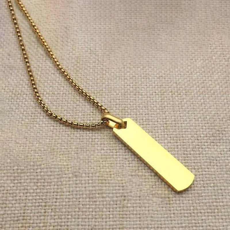 Gold Plated Stainless Steel Anti Tarnish Rectangular Hip Hop Party Pendant For Men