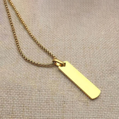 Gold Plated Stainless Steel Anti Tarnish Rectangular Hip Hop Party Pendant For Men