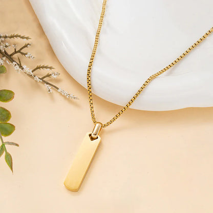 Gold Plated Stainless Steel Anti Tarnish Rectangular Hip Hop Party Pendant For Men