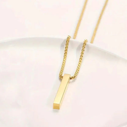 Gold Plated Stainless Steel Anti Tarnish Bar Shaped Hip Hop Party Pendant For Men