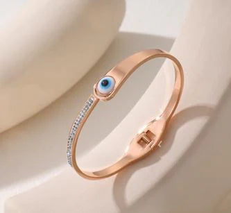 Stainless Steel Gold/Rosegold Plated Multi Coloured Crystal Kada