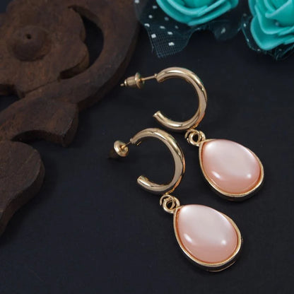 Gold Plated Multi Color Drop Earring
