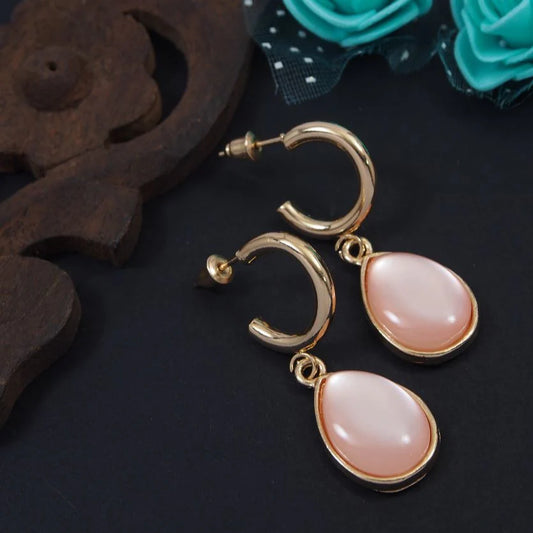Gold Plated Multi Color Drop Earring